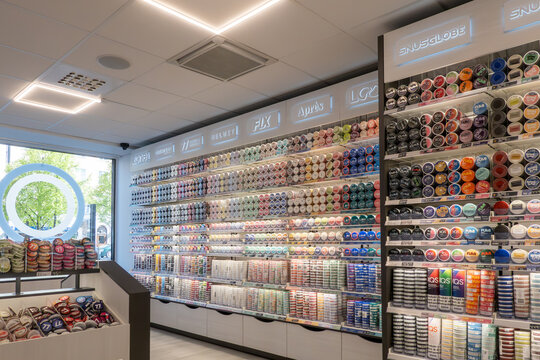 Stockholm, Sweden The interior of a vape and smokeless tobacco shop.