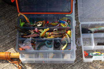 Stockholm, Sweden A box of fishing tackle on a pier. © Alexander