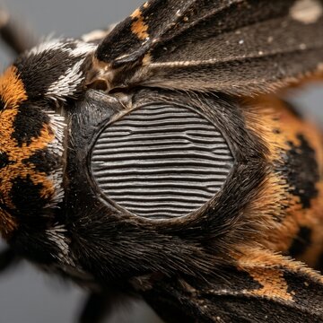 Extreme microscopic macro of tiger moth corrugated tymbal organ for acoustic defense