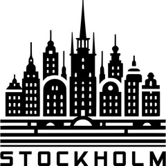 Obraz premium Stockholm Skyline Icon Vector