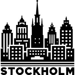 Fototapeta premium Stockholm Skyline Icon Vector