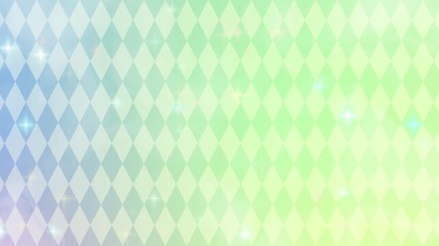 星や光が輝くパステルカラーのダイヤ柄メルヘンアニメーション動画