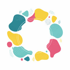 Fototapeta premium Abstract Organic Shapes Wreath with Textured Fill