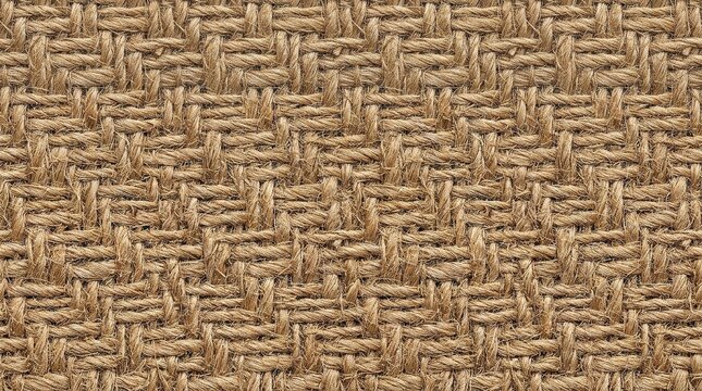 Natural Jute Fabric Texture, Woven Burlap Material, Rustic Hemp Weave Background, Coarse Twine Pattern, Earthy Brown Textile