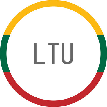 Lithuania LTU Flag Circle Vector