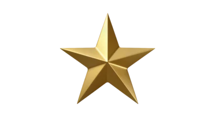 Fotobehang Goud Shiny golden metallic five-pointed star object  © Femke