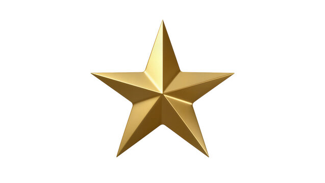 Shiny golden metallic five-pointed star object