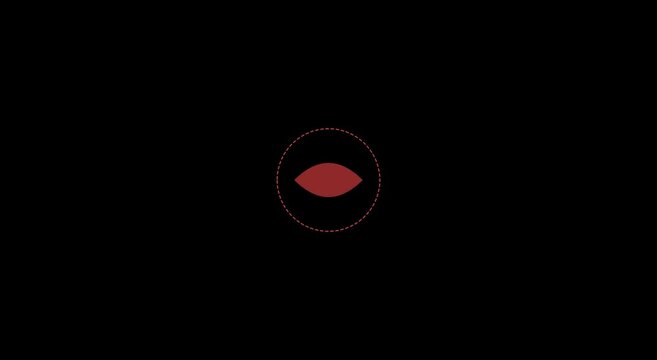 Minimalist eye animation with pulsing dotted circle animation