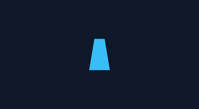 Minimalist blue triangle pulsing animation on dark background animation