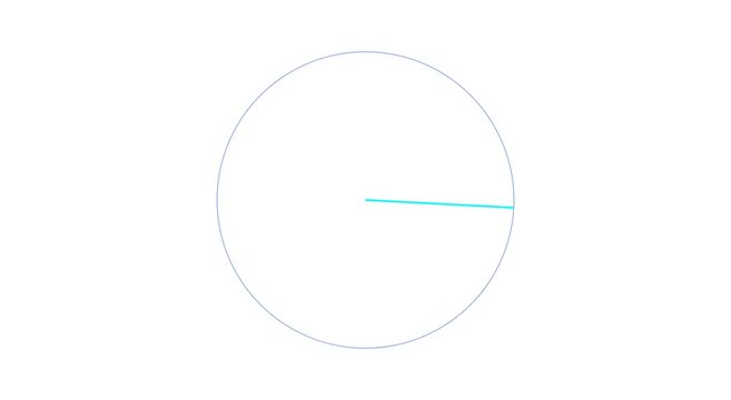 Minimalist clock timer animation with rotating hand on white animation