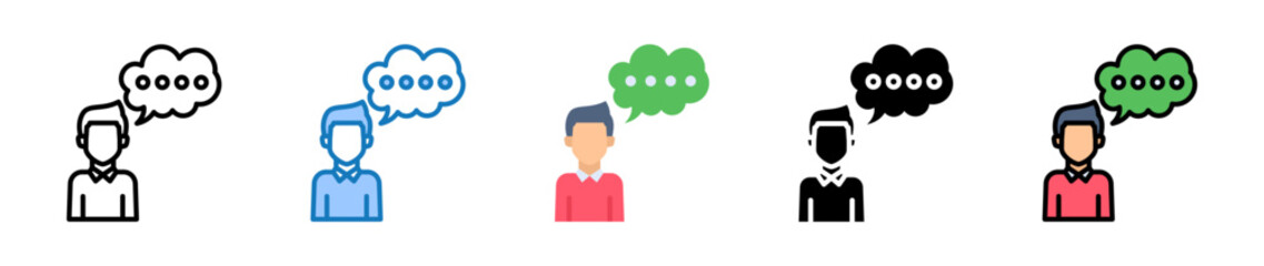 Thought multiple style icons set design vector illustration.  © Awe Vector