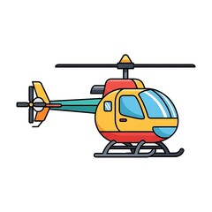 Fototapeta premium Colorful cartoon helicopter illustration.