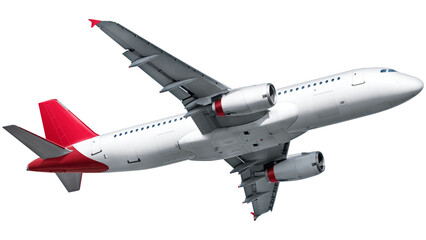  airplane flying in sky taking off scene isolated on transparent background, traveling concept © Ammar