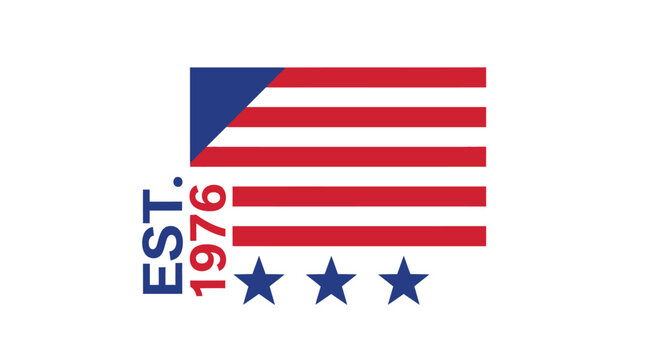 American flag est 1976 graphic design