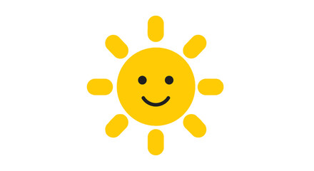Obraz premium Cute Happy Sun Icon Illustration