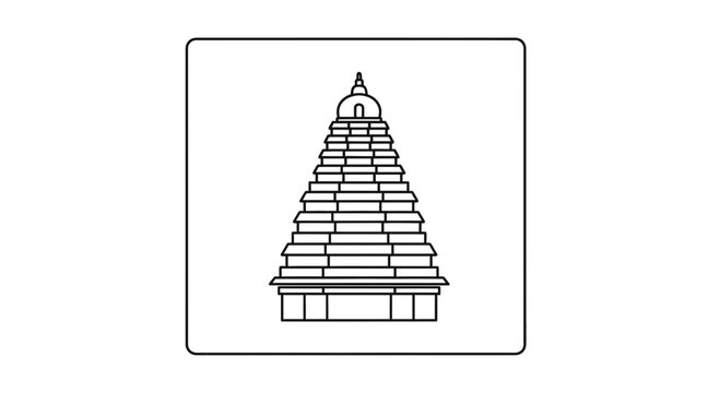 Indian Temple Tower Icon Outline Vector