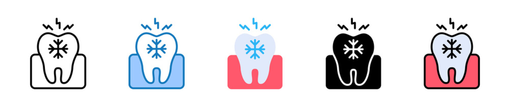 Sensitive Tooth multiple style icons set design vector illustration. 