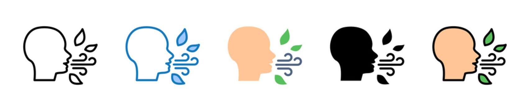 Fresh Breath multiple style icons set design vector illustration. 