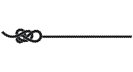 A simple black rope with a knot tied near one end © MDRASEL