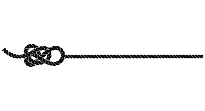 A simple black rope with a knot tied near one end