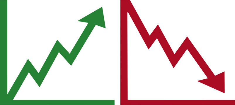 Two Charts Showing Market Trends With One Rising and One Falling