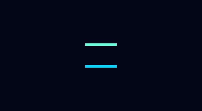Minimalist loading animation with glowing cyan and blue progress animation