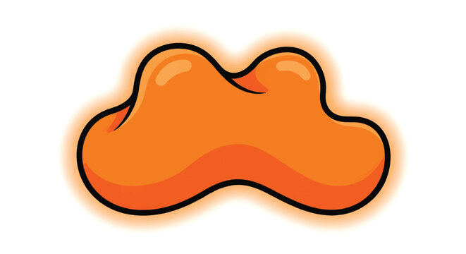 Orange blob graphic design element shape.
