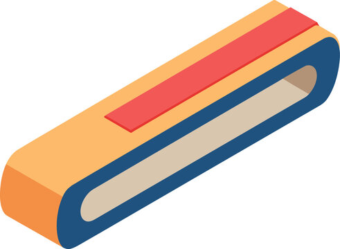 Isometric Vector Illustration of a Colorful Harmonica Mouth Organ