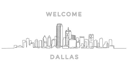 Fototapeta premium Dallas Skyline Illustration: Welcome to Cityscape Art.