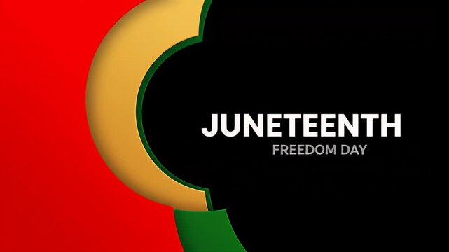 Juneteenth freedom day celebration background with pan-african colors and typography