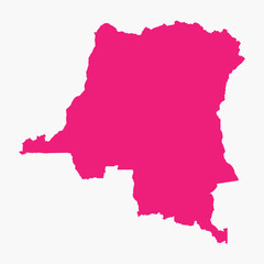 Obraz premium Vector graphic artwork suitable for print and web containing flat detailed map of DEMOCRATIC REPUBLIC OF THE CONGO