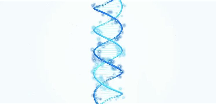 Video Motion Abstract visualization of a shimmering blue double helix, symbolizing the essence of life, genetic information, and the continuous evolution of science and technology animation