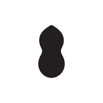 Peanut kernel silhouette icon vector flat design.