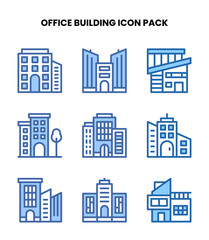 Fototapeta premium Office Building Two Colour Icons Pack
