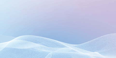 An abstract blue background with frozen waves of white texture creates a cold winter landscape of snow and frost under a clear sky © Hena Akter