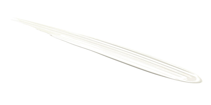 Close-up of a transparent plastic knife on a white background.