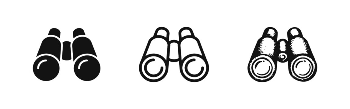 Binoculars for Search and Vision Icon Set