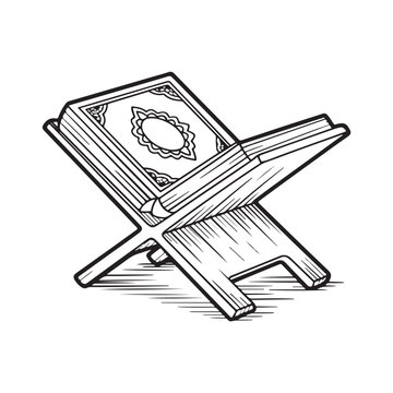 Black and white line of a closed book with a keyhole