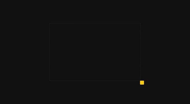 Minimalist yellow square loading animation on dark background animation