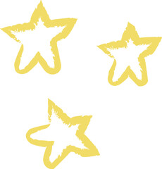 Fototapeta premium Star Trio Hand Drawn Doodle