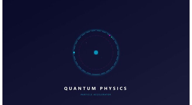 Quantum physics particle accelerator abstract digital science animation
