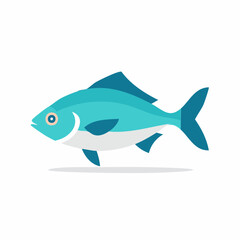 Fototapeta premium Stylized Blue Fish Illustration