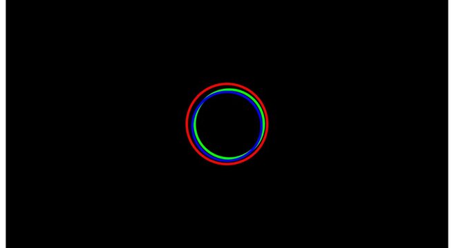 Rgb circle loading animation loop on black background, for animation