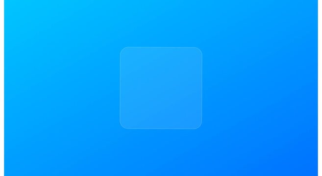 Rotating glass square shape on blue gradient animation background motion