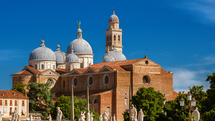 Abbey of St. Justina renaissance domes and brick facade, in the historic center of Padua © crisfotolux