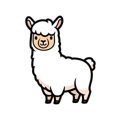 Fototapeta premium Cute Cartoon Llama Illustration Animal.