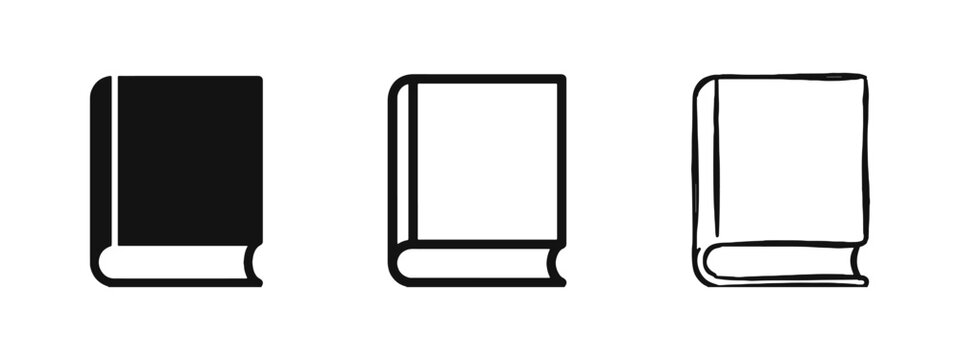 Closed Book Icons Set for Library and Knowledge