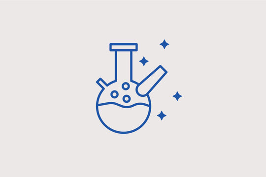 Glass bong or water pipe line icon for alternative smoking methods. Distinctive vector illustration for head shops and lifestyle accessory catalogs.