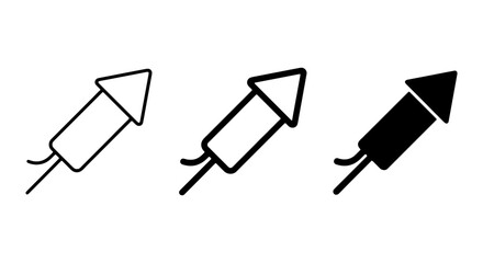 Fireworks Rocket Icons, Celebration Pyrotechnics, Festive Event Symbols, Vector Graphics © Nargis