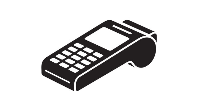 Black and white retail point of sale terminal